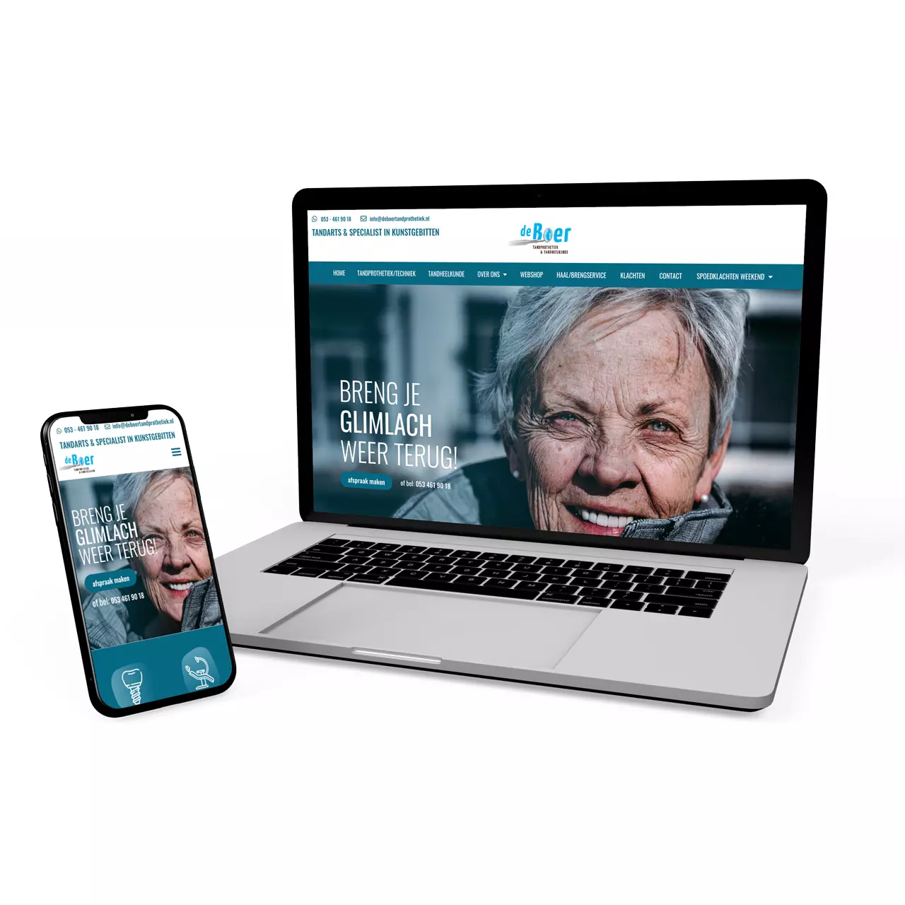 De Boer Tandprothetiek Enschede: Portfolio Website